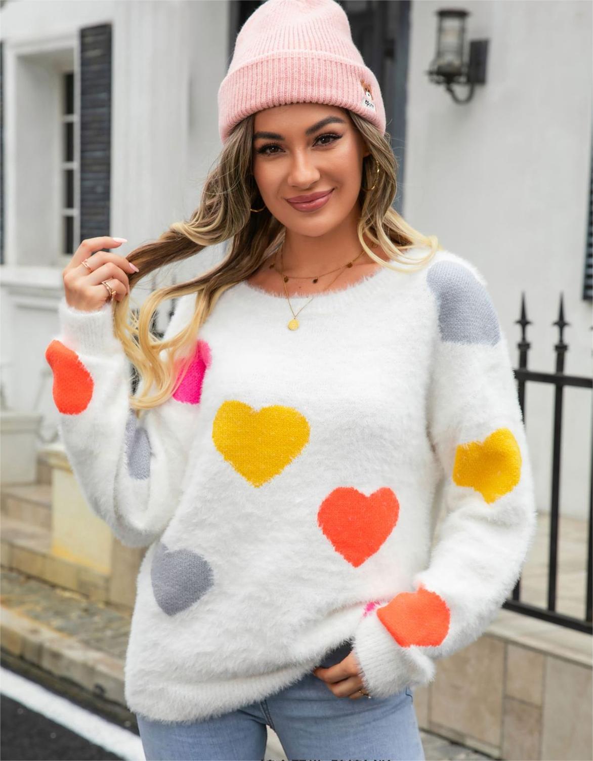 Women's Mink Fur Valentine Day Sweater