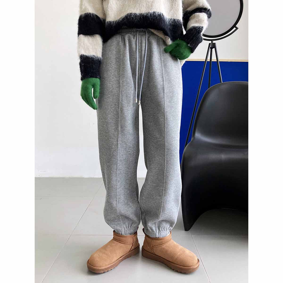 Fleece lined Thickened Casual Sweatpants Women