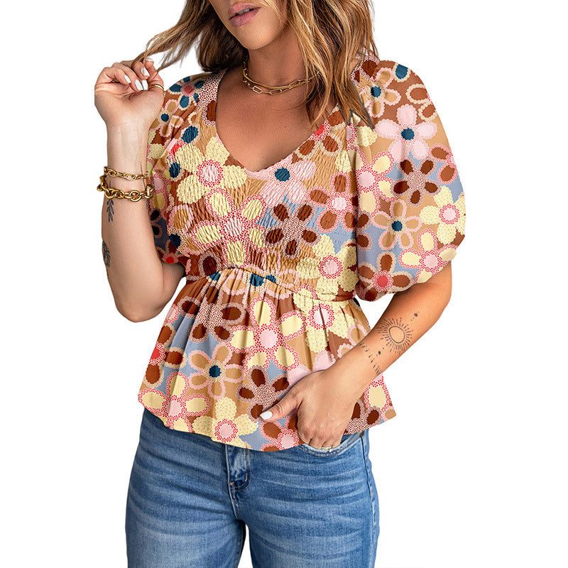 Bohemian Floral Printed Chiffon Shirt for Women