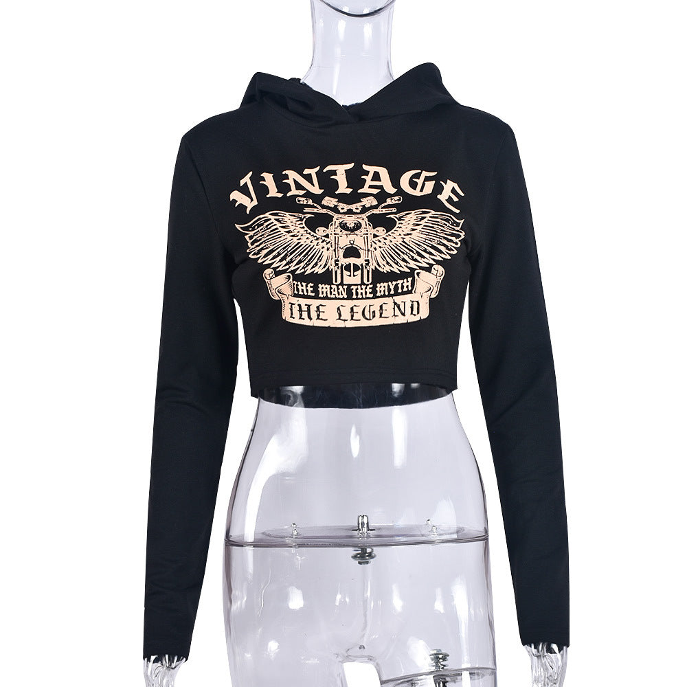 Vintage Cropped Outfit Cool Hoodies For Women