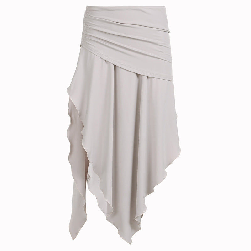 Retro Long Khaki Skirt