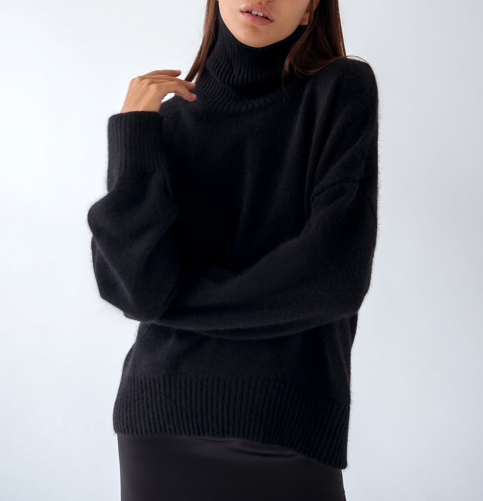 High Collar Loose Knitwear Sweater for Women
