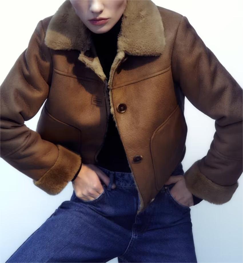 Fur Suede Double Sided Short Jacket