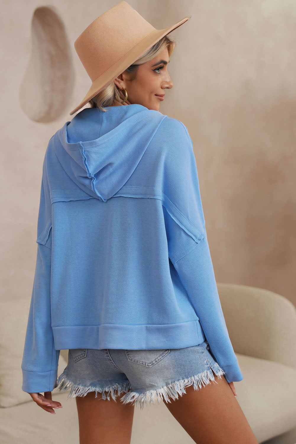 Casual Drop-Shoulder hoodies for women