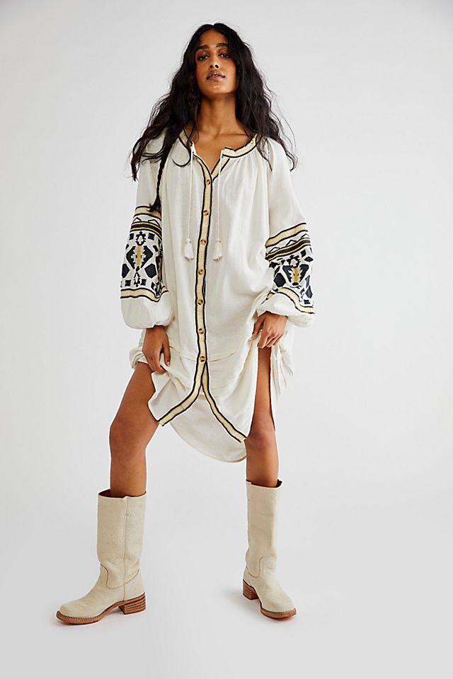 caftan Vacation Embroidered Loose Cardigan Dress