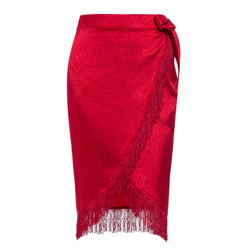 Red Fringe Skirt