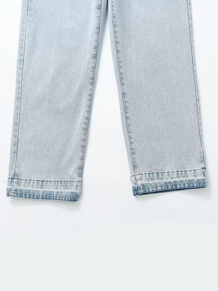 Elastic Waist Blue Jeans for Women