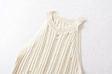 Women Round Neck Cut out Short Knitted Camisole