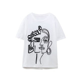 Women's Outline Embroidery T-shirt