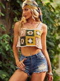 Women Holiday Color Pair Crocheted Short Top