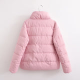 Stand Collar Slimming Bread Cotton Padded Coat for Women