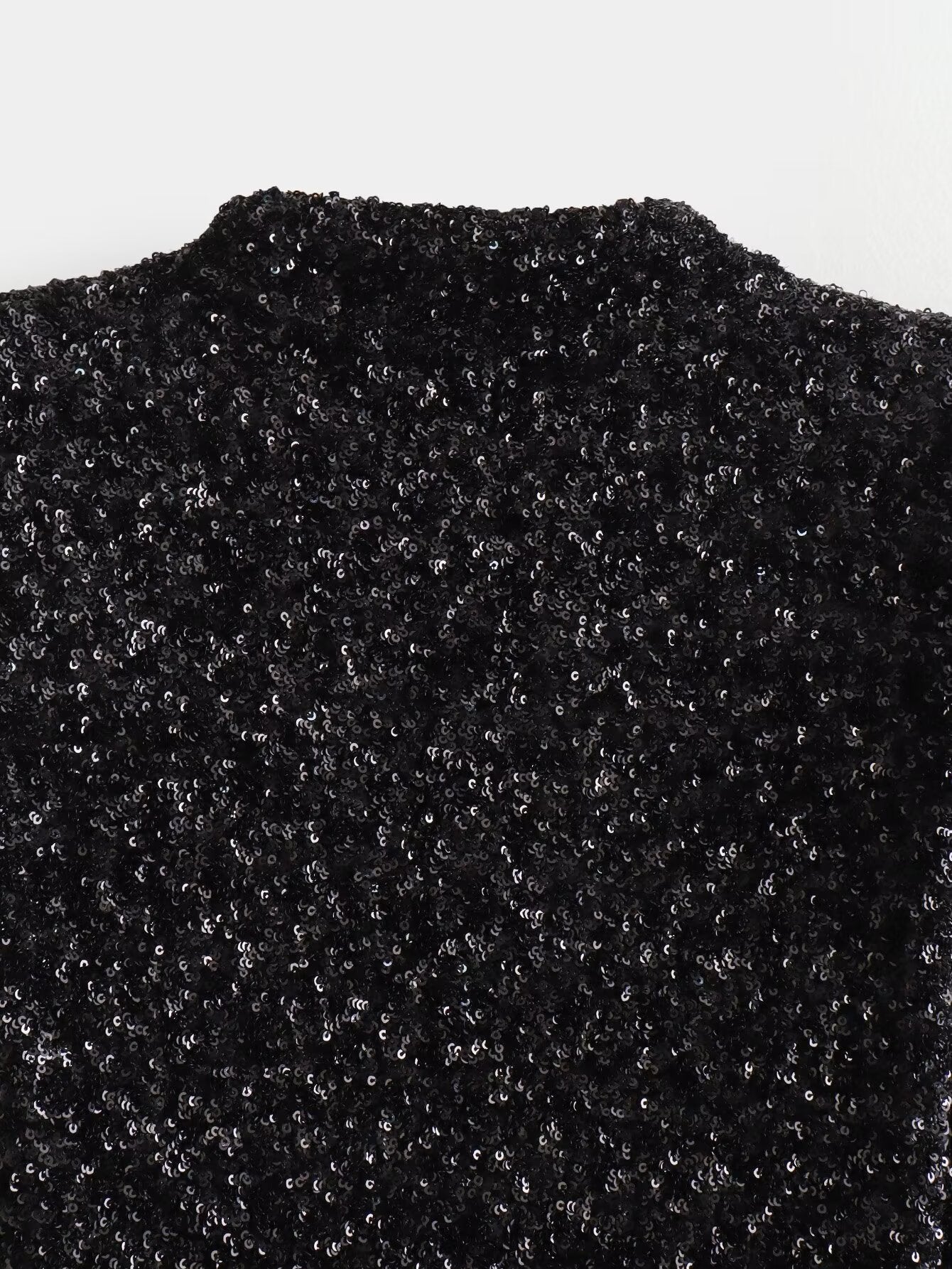 Black mini dress sequin with Padded Shoulder Beads