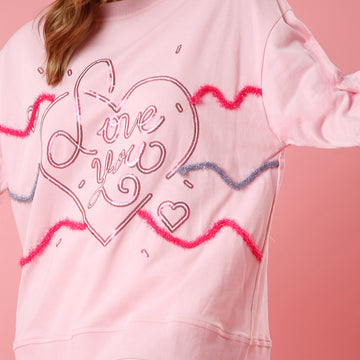 Women's Crewneck Valentine’s Day Sequin Sweater
