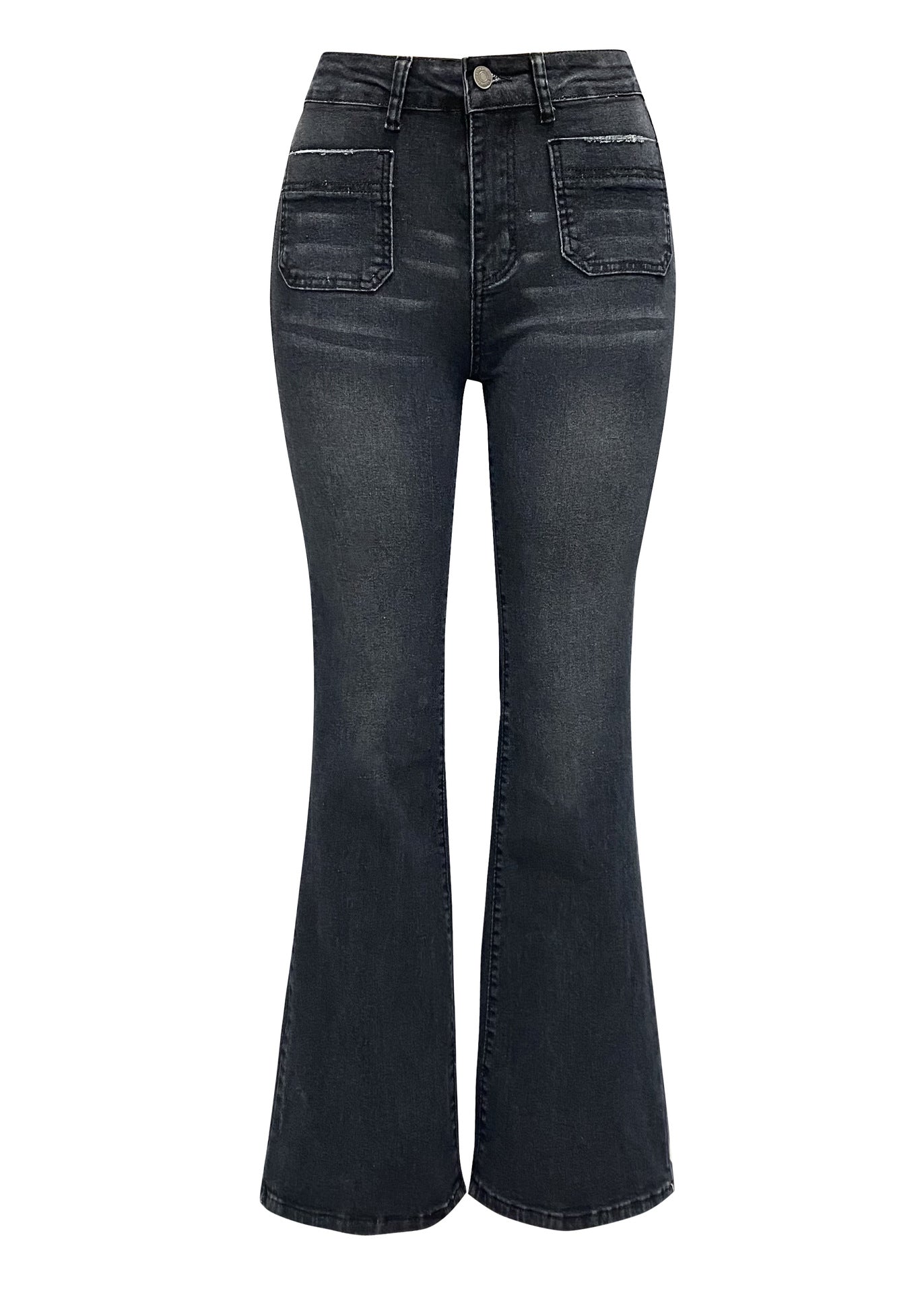 Retro black denim flare jeans