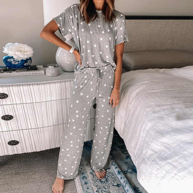 New Women's Printed 2 Piece Pajama Set