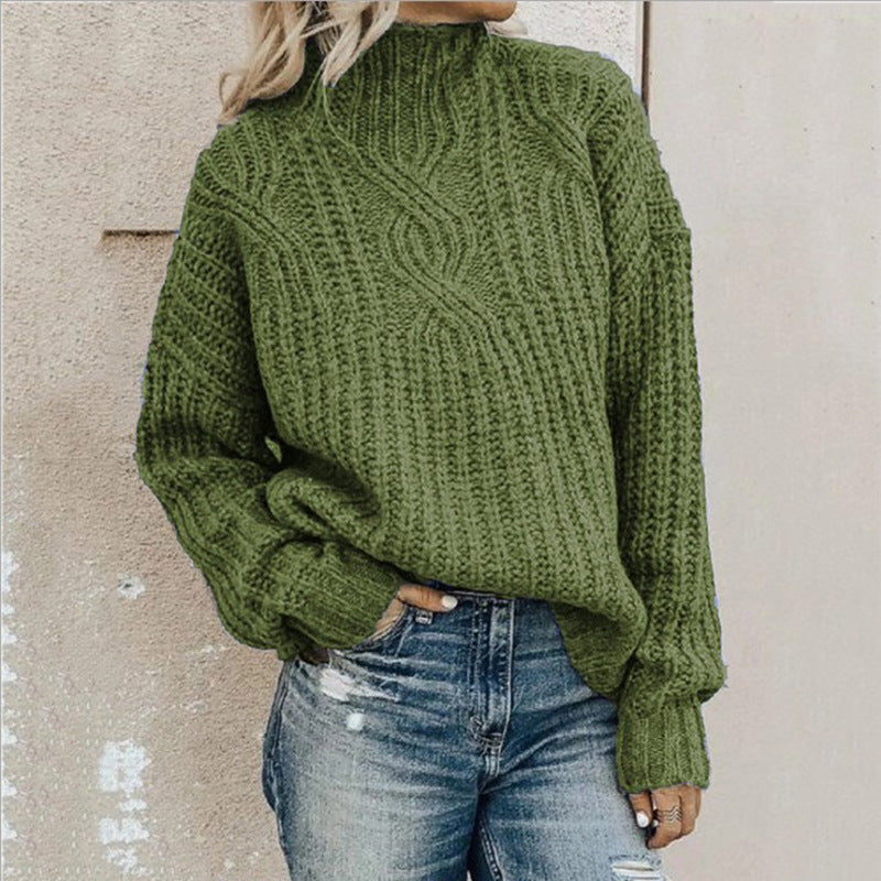 Women's Turtleneck Knitted Pullover Sweater