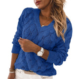Knitted Feather Hollow Out Cutout Sweater for Women