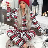 Christmas Striped Pajamas Home Wear Casual Suit