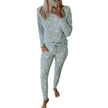 Star-print long-sleeve pajamas for women