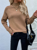 Knit Sweater Turtleneck Pullover Solid turtleneck sweater