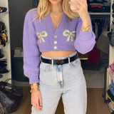 Purple Short Cardigan for Women