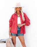 Old Mid Length Ripped Loose Denim Jacket