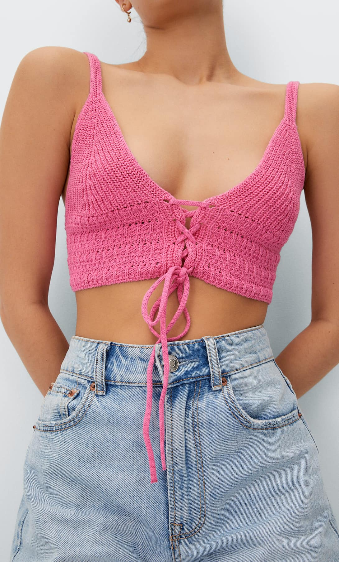 Knitted Corchet Small Tank Top Vest for Women