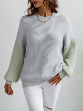 Pullover Plus-size long-sleeve striped sweater