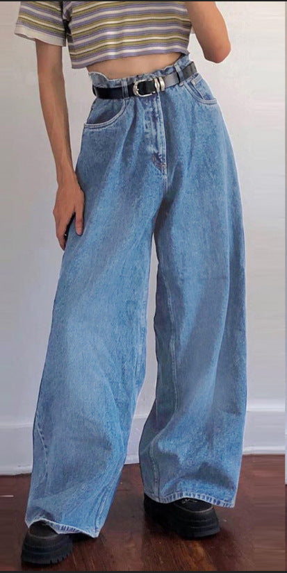 Classic Denim Flared Trousers with Wide Legs