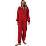 Plush Christmas Jumpsuit Round Neck and Long Sleeves