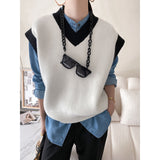 Knitted Vest Retro Sleeveless V-neck Waistcoat