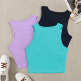 Slim Fit Slim Bottoming Top Cutout Chest Sneaky Vest