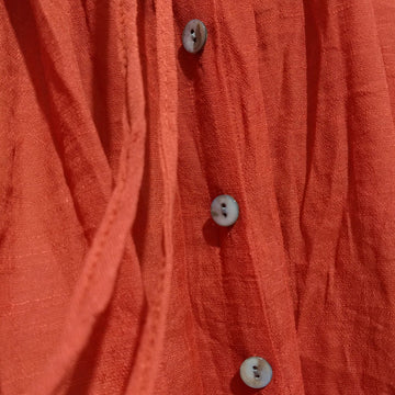 Slub Fabric Buttoned Maxi Dress Beach Cover Up