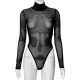 Round Neck Long Sleeve Rhinestone Casual Women Bodysuit