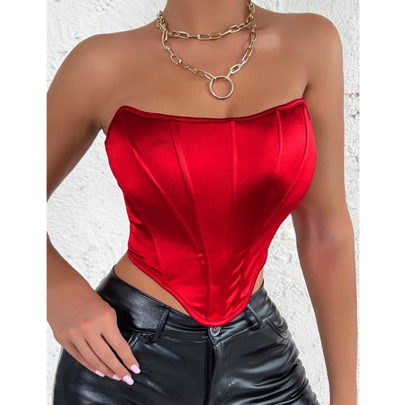 cropped Backless Wrapped Chest Corset Bandana Vest