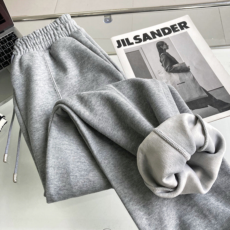 Fleece lined Thickened Casual Sweatpants Women