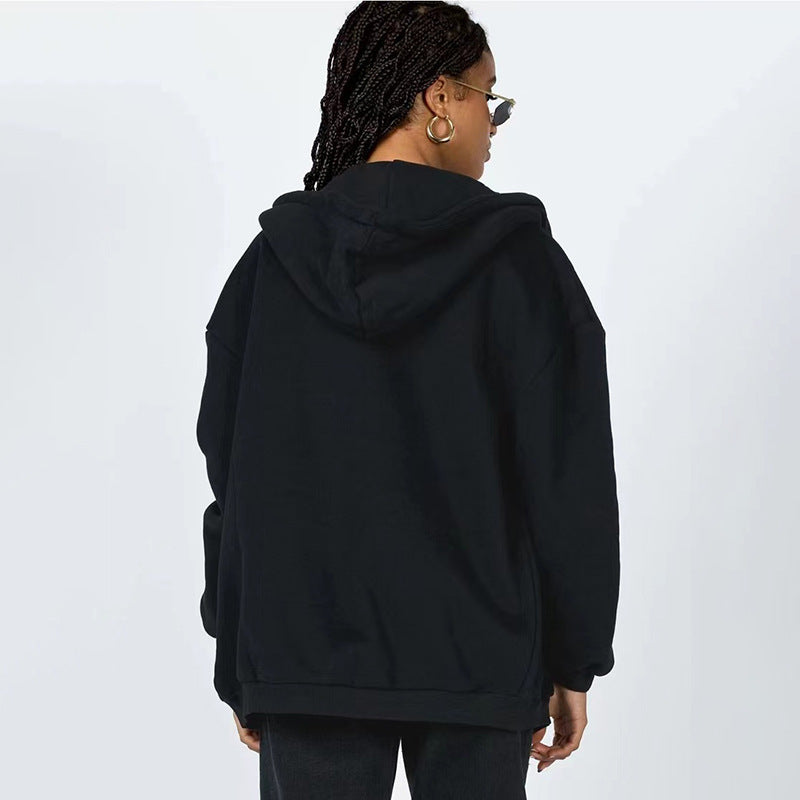 Zipper Urban Casual Long Sleeve hoodies for women