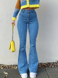 High Waist Slimming Bootcut Pants Stretch Washed Jeans