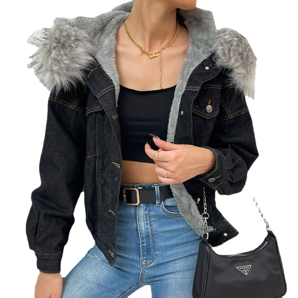 black women's jacket with hood