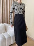 Fashionable Office Straight Woolen Thick Split Skirt