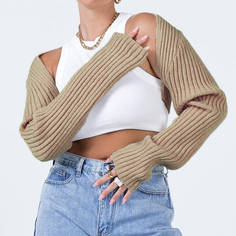 Long Sleeve Classic Solid Color Sexy Woolen Top