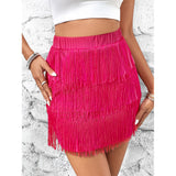 Hot Pink Fringe Skirt