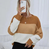 Color Match Long-sleeve crew neck sweater