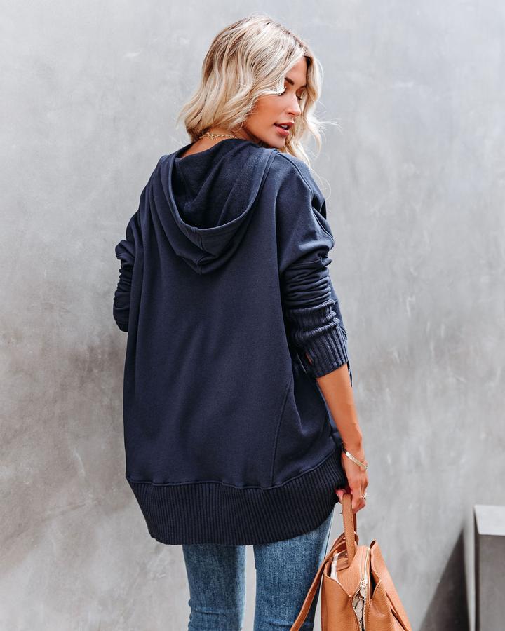 V-neck Batwing Sleeve Loose Hoodies For Women