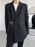 Simple Casual Blazer for Women with Metal Lock