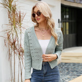 Short-sleeved knitwear Hollow-out sweater cardigan