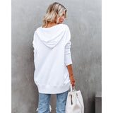 V-neck Batwing Sleeve Loose Hoodies For Women