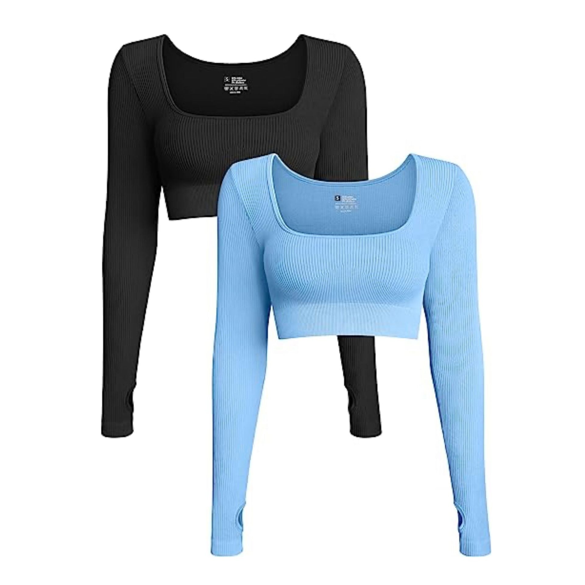 Short Rib Workout Long Sleeve Casual Sports Tight Cropped Top