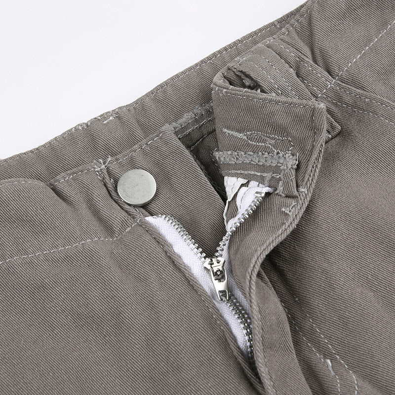 gray cargo jeans Casual with Big Pockets