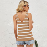 Summer Knitted Striped Camisole Stylish Beach Vest